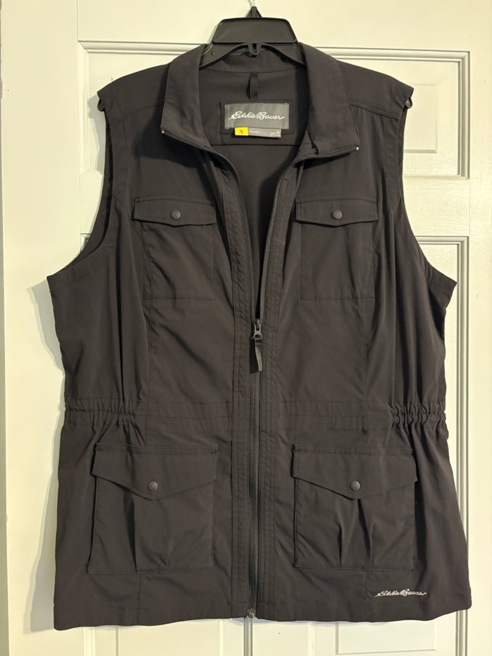 Eddie Bauer XL Black Lightweight Full Zip Utility Travex Vest